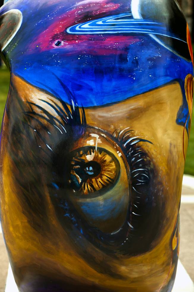 Artist Armando Flores created this piece "Eye of truth" for the St. Jude Las Vegas Local Chapter unveiling of their new 2014 Sculpture Collection titled "Celebration of Life" at The Smith Center on Thursday, March 06, 2014.